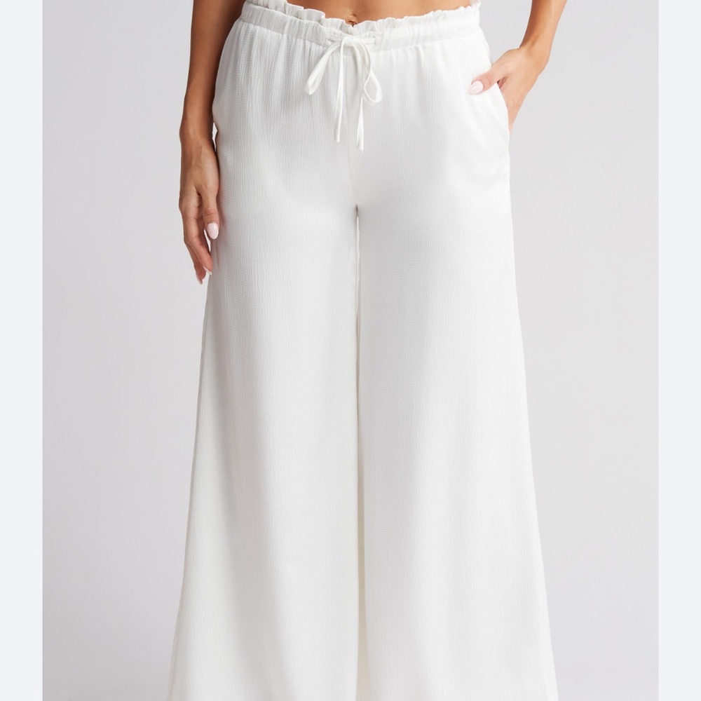 Catarina Satin Drawstring Wide Leg Pants